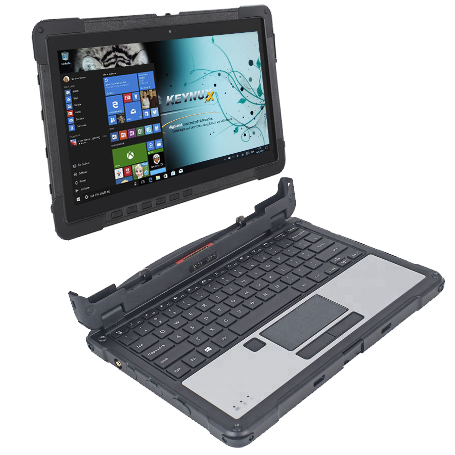 Tablette KX-11X - Tablet-PC 2-en1 tactile durci militarisée IP65 incassable, étanche, très grande autonomie - KX-11X - WIKISANTIA